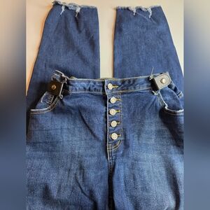 Amazon 1X Button Fly Belted Raw Hem Jeans 2900-BJ